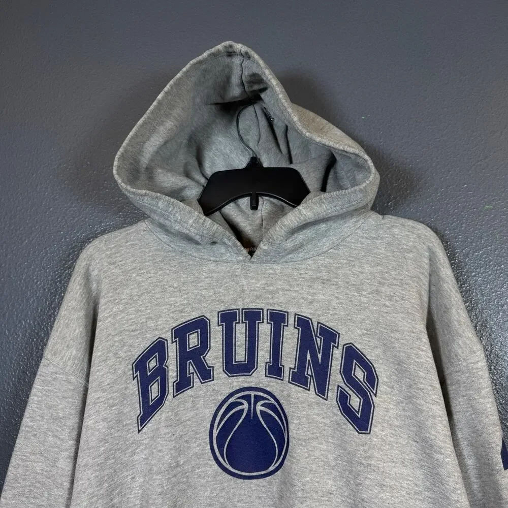 Nike Team XXL men gray Boston Bruins #25 hockey NHL center swoosh hoodie vintage